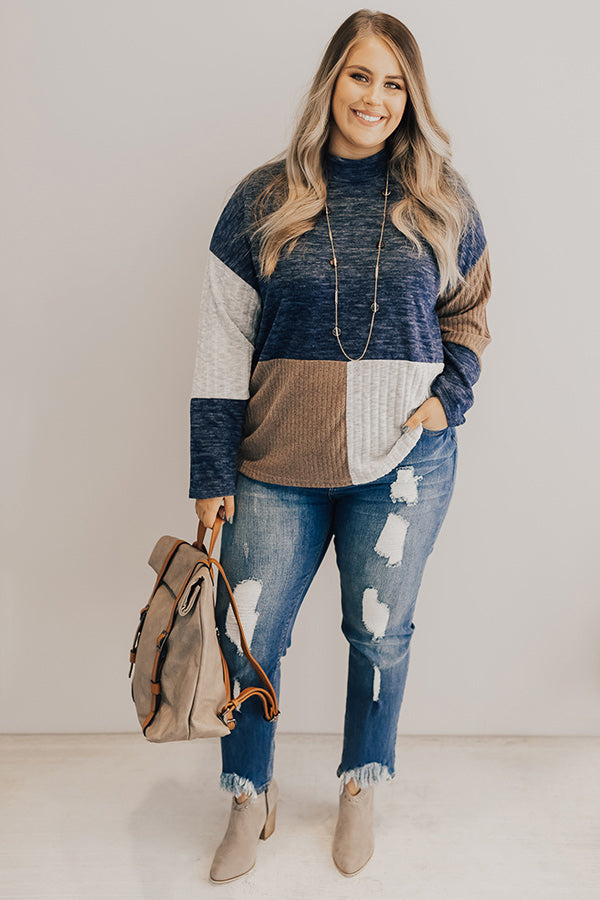 Getting Warmer Color Block Shift Sweater Curves Image - 1