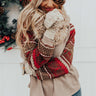 Holiday Spritzer Waffle Knit Top in Taupe Image - 1