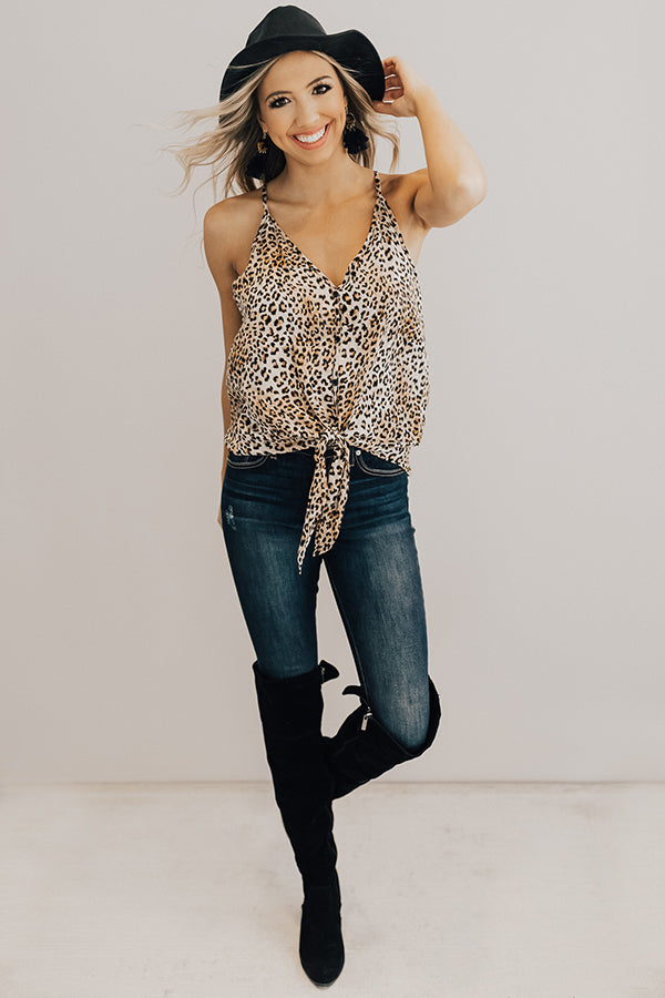 Party Hopping Leopard Tie Tank • Impressions Online Boutique
