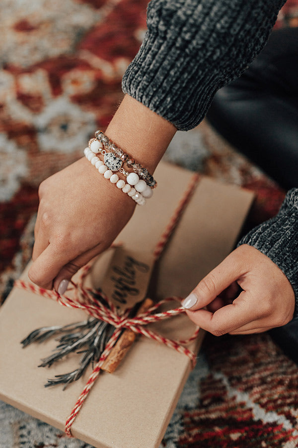 Love List Semi Precious Bracelet Set In Natural Image - 1