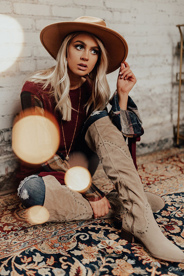 The Aiden Over The Knee Boot In Birch Image - 2