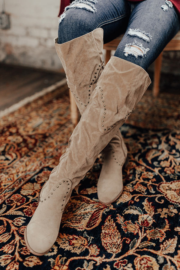 The Aiden Over The Knee Boot In Birch Image - 1
