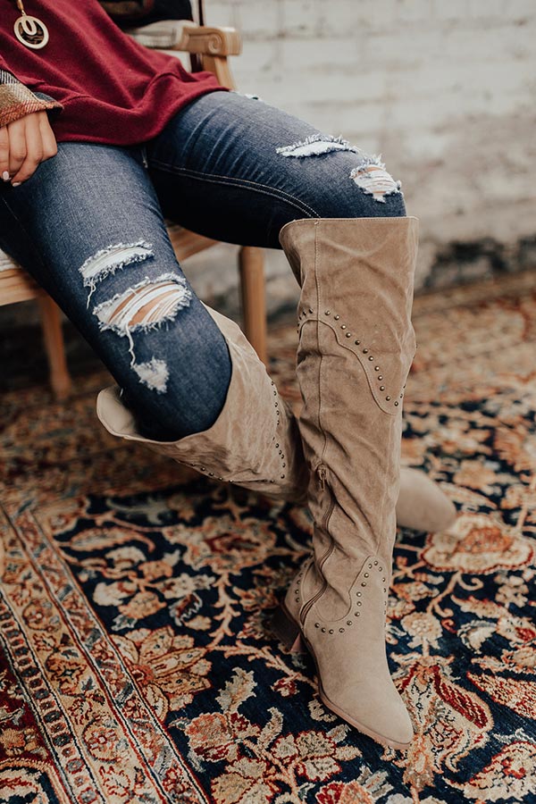 The Aiden Over The Knee Boot In Birch Image - 3