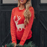 Evergreen Bliss Shift Sweater in Red Image - 1
