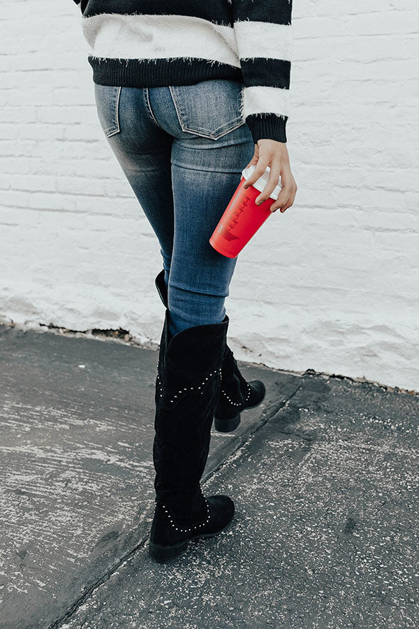 The Aiden Over The Knee Boot In Black Image - 2