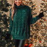 Snowflakes In The City Chenille Tunic Sweater in Hunter Green Image - 1