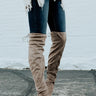 The Whitley Faux Suede Thigh High Boot In Taupe Image - 1