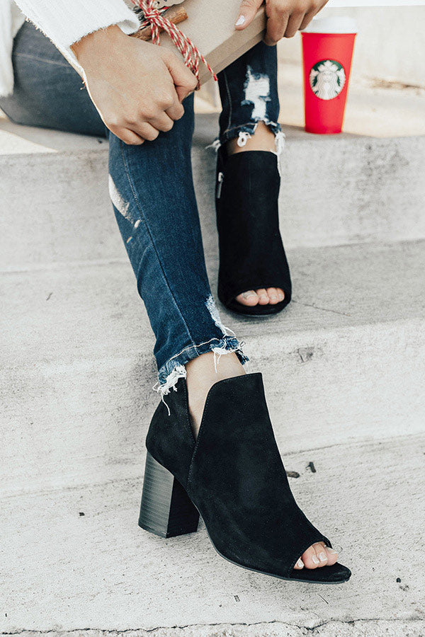 The Henley Peep Toe Bootie In Black Image - 1