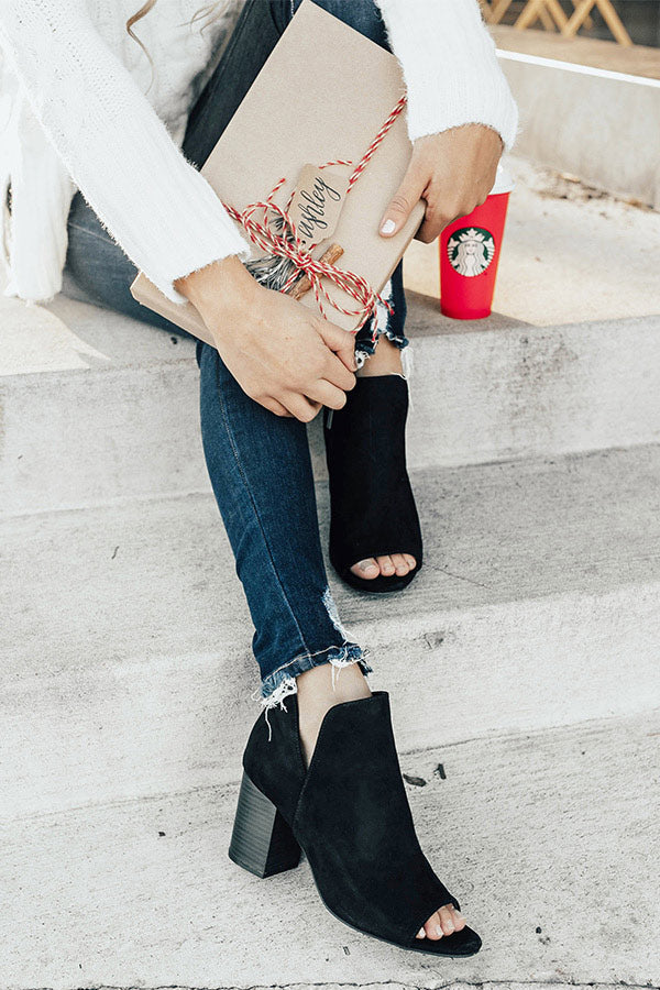 The Henley Peep Toe Bootie In Black Image - 2