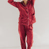 Snuggle Season Micro Fleece Pajama Set in Wine Image - 1