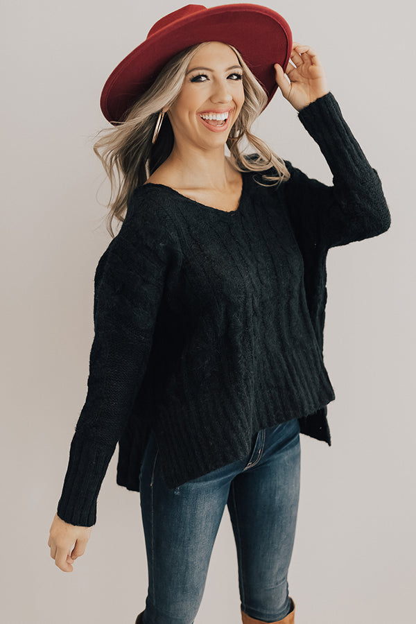 Chilly Nights Shift Sweater in Black