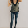 Weekend Luxe Lace Shift Tank in Sage Image - 1