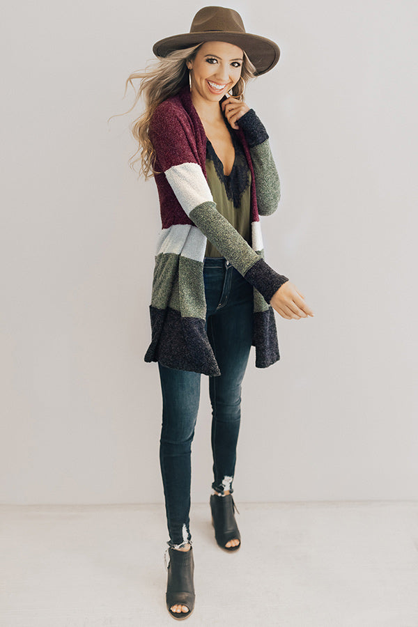 So Cozy Together Color Block Cardigan Image - 2