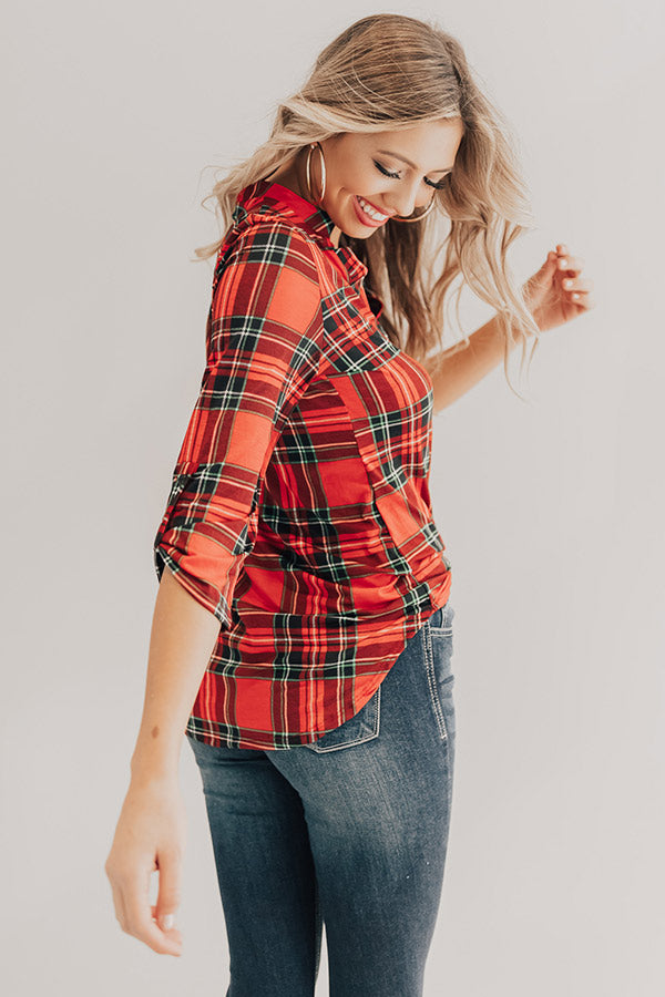 Crisp Days Shift Top in Red Image - 3