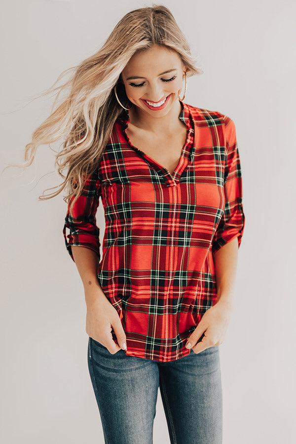 Crisp Days Shift Top in Red Image - 1