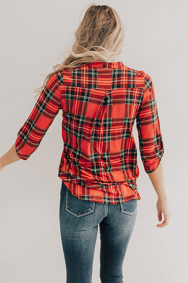 Crisp Days Shift Top in Red Image - 4