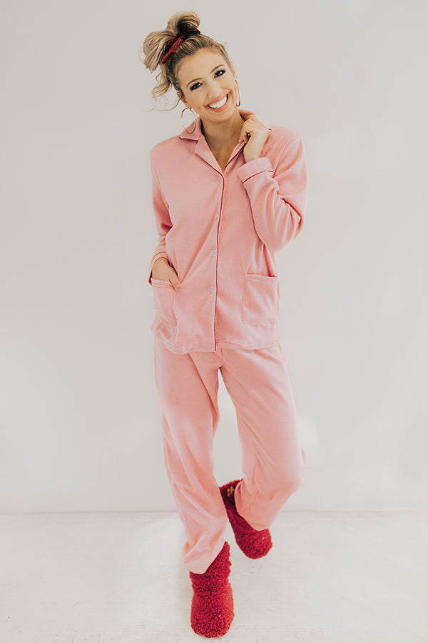 Snuggle Season Micro Fleece Pajama Set in Pink