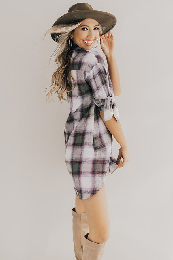 Chic And Stylish Plaid Shift Dress in Olive Image - 2