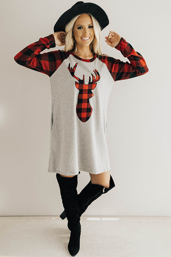Santa Baby Buffalo Check Shift Dress Image - 2