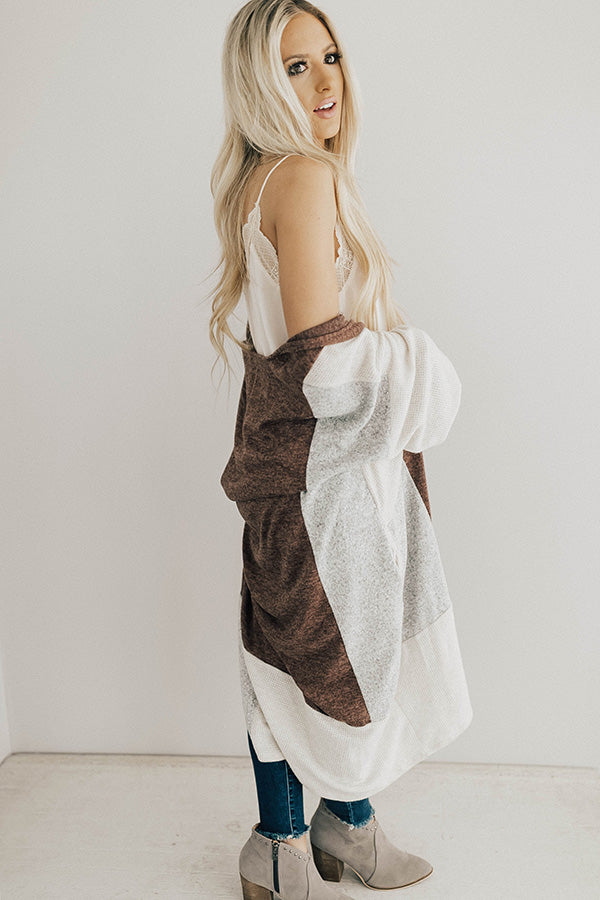 First Class To Vail Colorblock Cardigan in Rustic Rose Image - 5