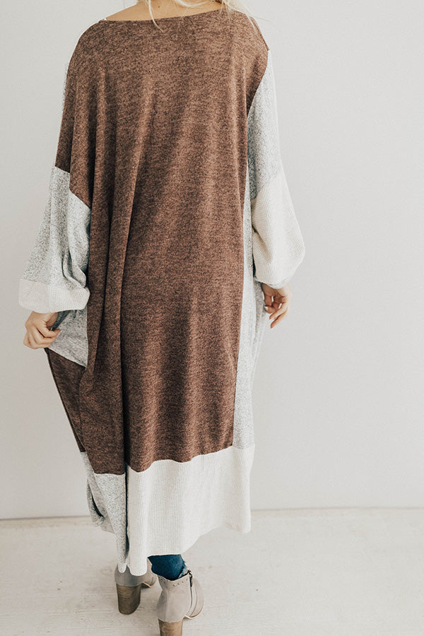 First Class To Vail Colorblock Cardigan in Rustic Rose Image - 1