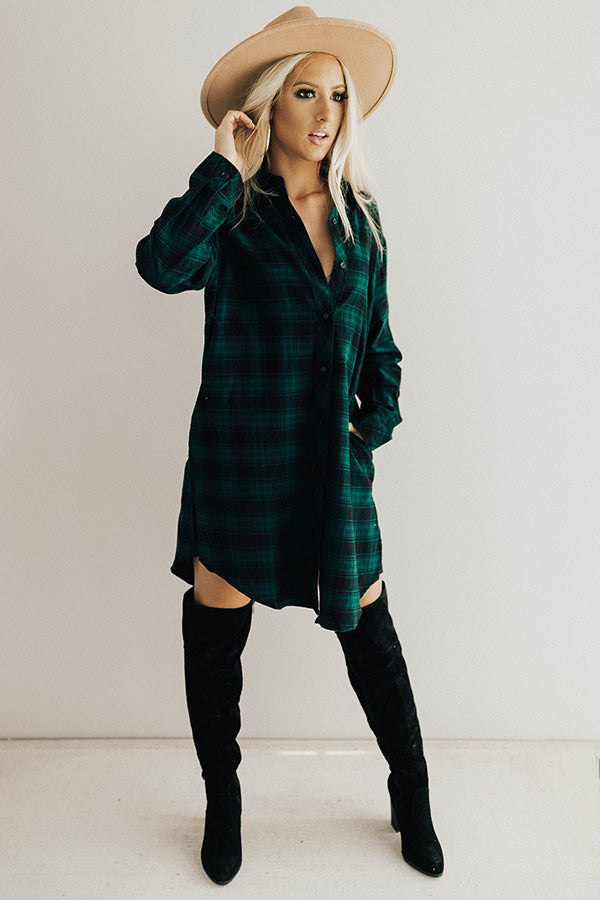 Ready To Chill Flannel Dress Image - 1