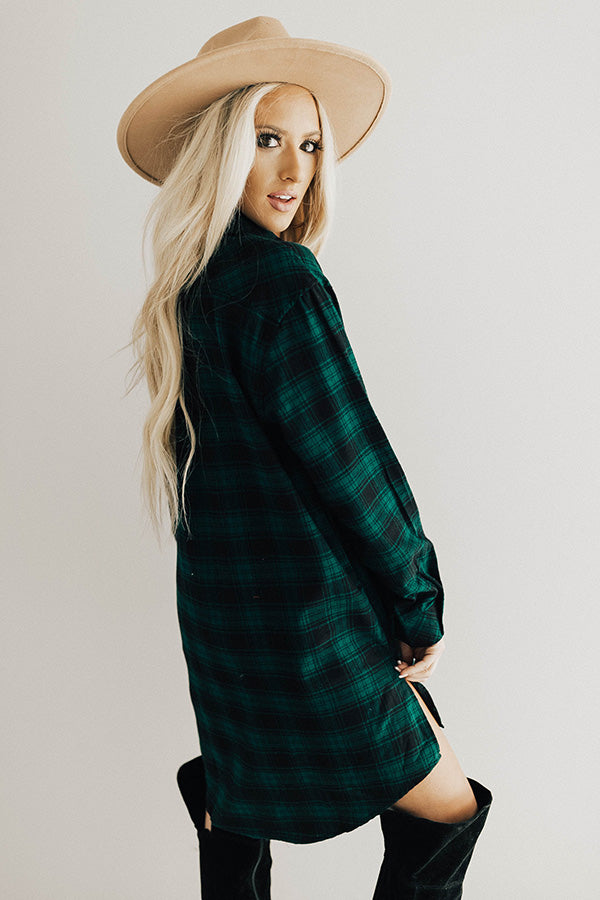 Ready To Chill Flannel Dress Image - 2