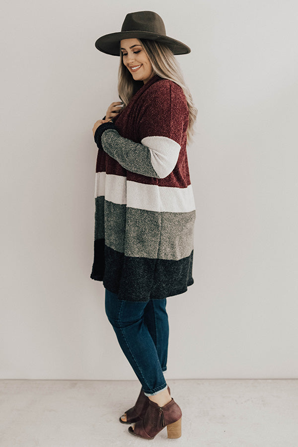 So Cozy Together Color Block Cardigan Curves Image - 3