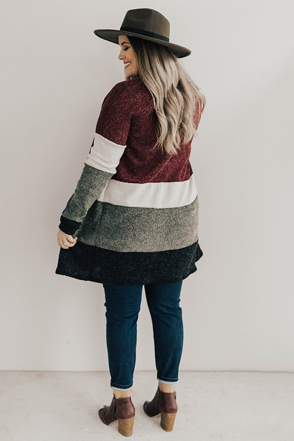 So Cozy Together Color Block Cardigan Curves Image - 5