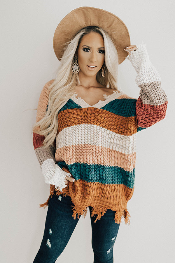 Winter Park Travels Tunic Sweater In Peach