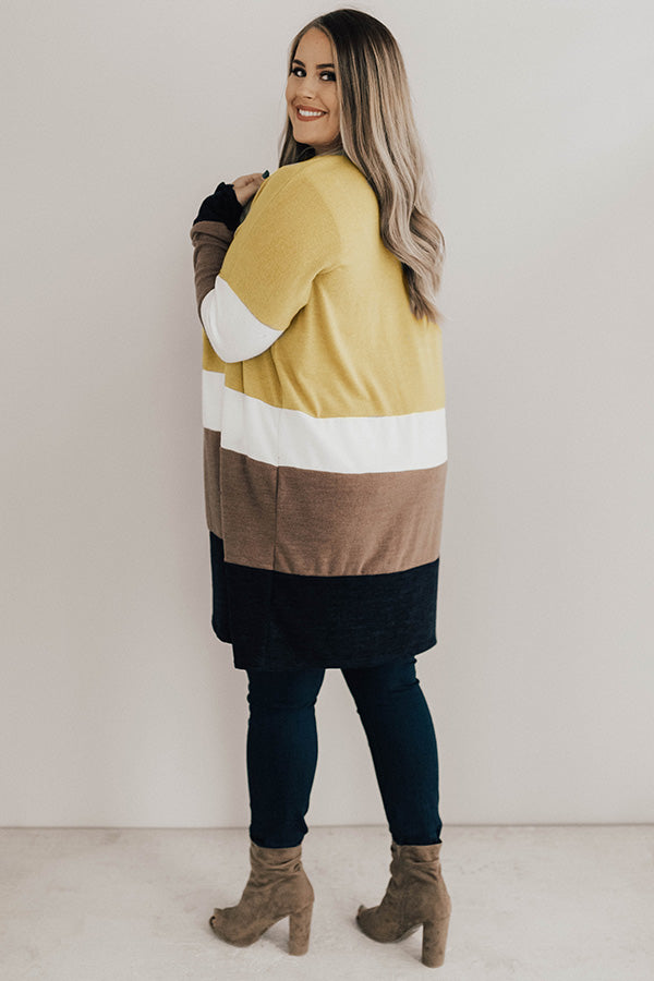 Chill Night Breeze Color Block Cardigan Curves Image - 1