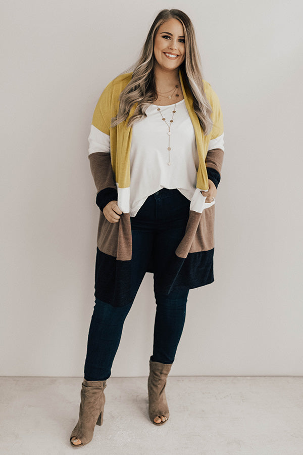 Chill Night Breeze Color Block Cardigan Curves Image - 1