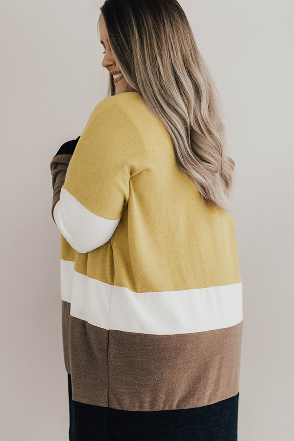 Chill Night Breeze Color Block Cardigan Curves Image - 1