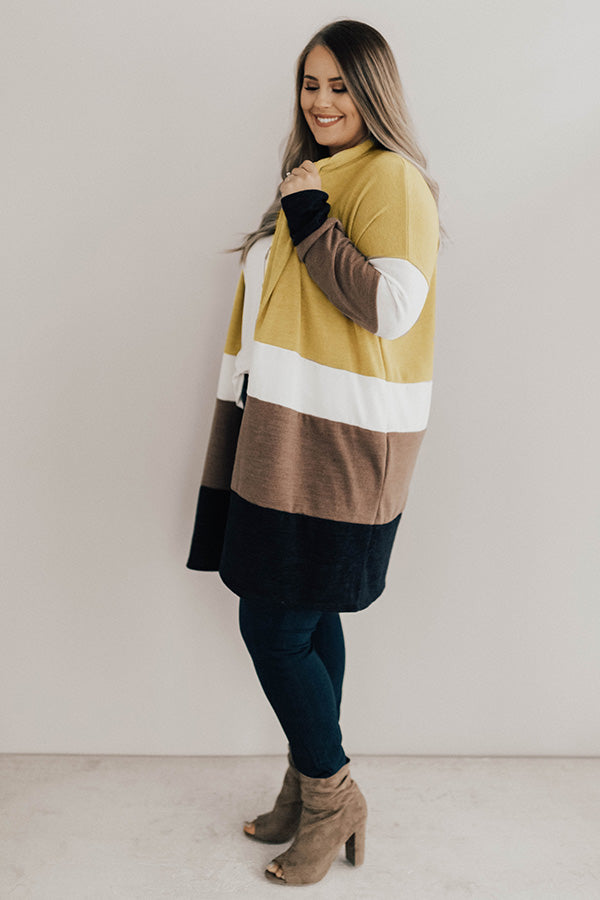 Chill Night Breeze Color Block Cardigan Curves Image - 1