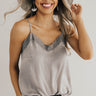 Stellar Gaze Satin Tank in Grey Image - 1