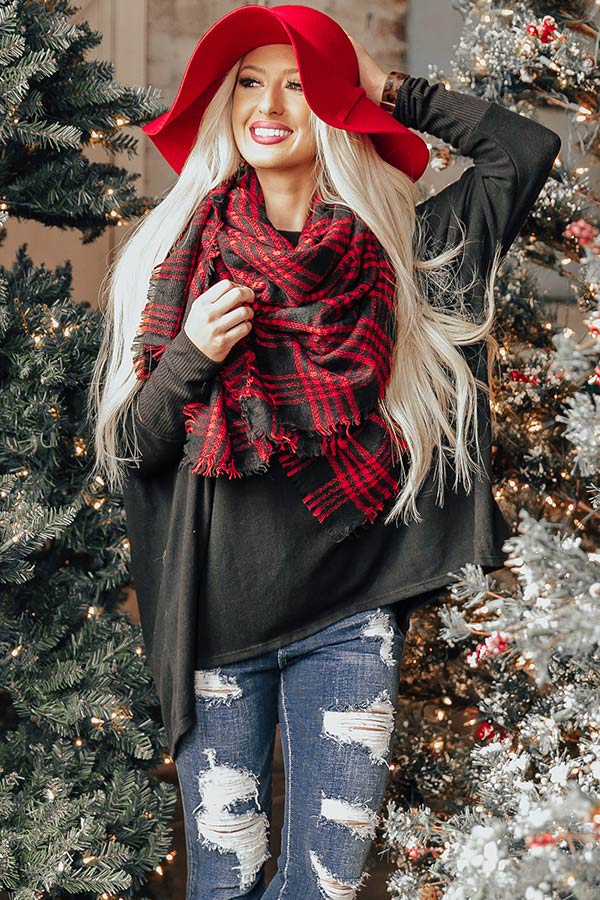 Cabin Season Plaid Blanket Scarf Image - 2