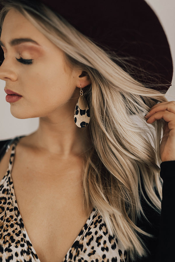 Soho Haute Leopard Earrings In Iced Latte Image - 1