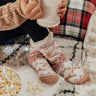 Reindeer Games Sherpa Lined Slipper Socks in Latte Image - 1