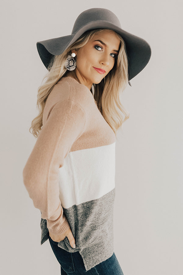 Status Update Colorblock Sweater in Blush Image - 5