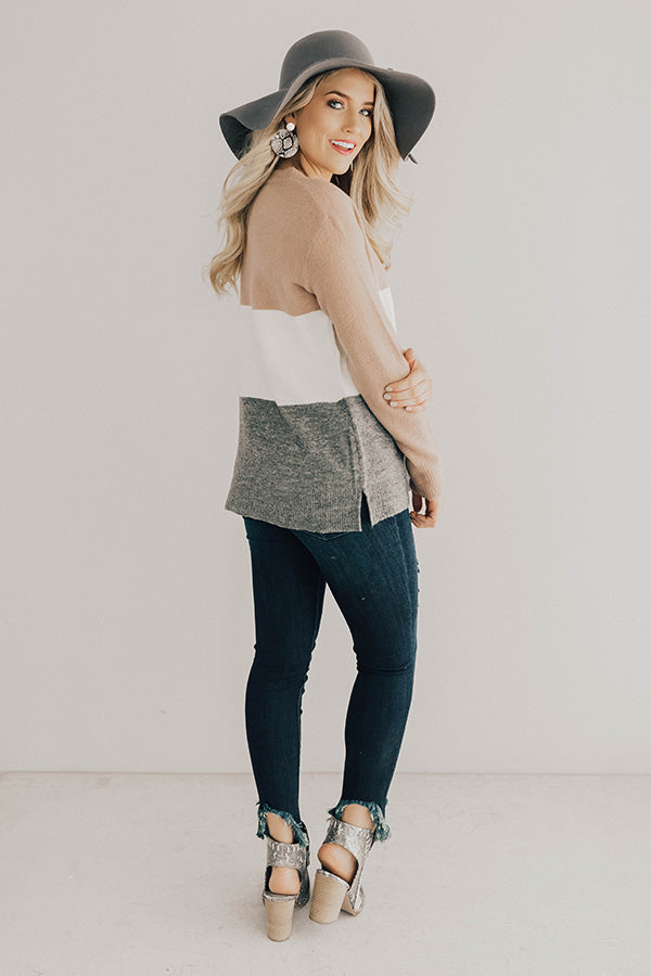 Status Update Colorblock Sweater in Blush Image - 1