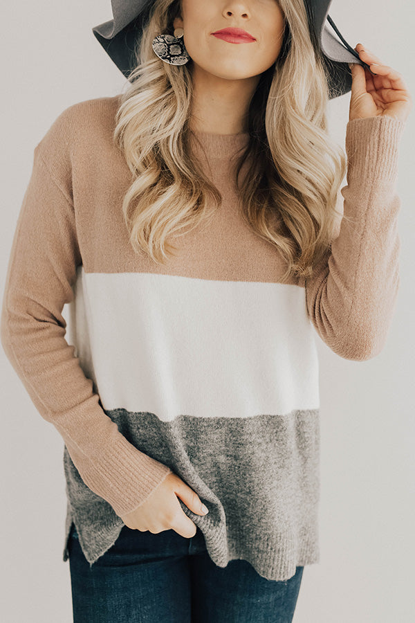 Status Update Colorblock Sweater in Blush Image - 3