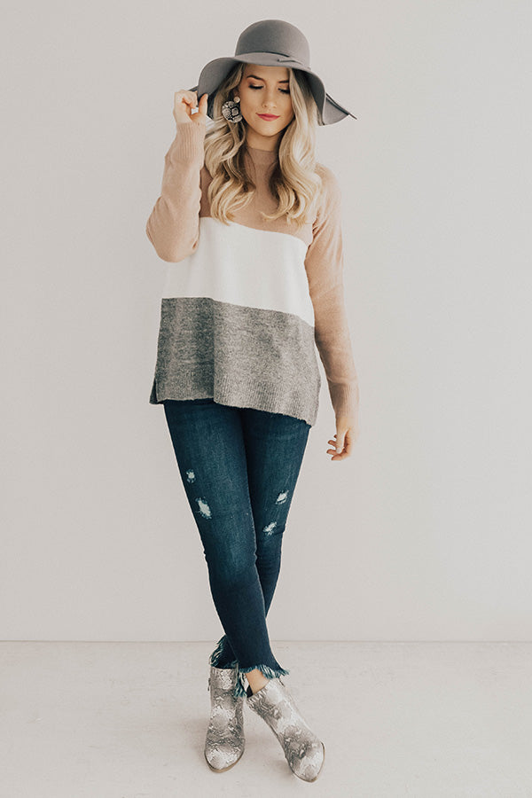 Status Update Colorblock Sweater in Blush Image - 1