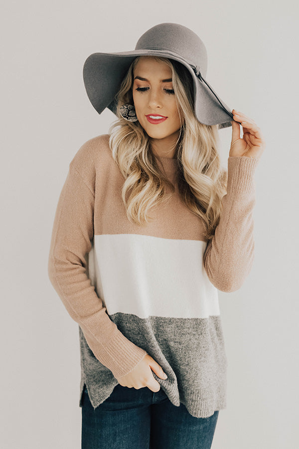 Status Update Colorblock Sweater in Blush Image - 2