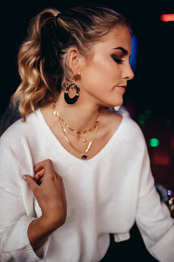 Hollywood Haute Spot Earrings In Black Image - 1