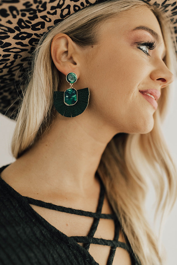 After Hours Earrings In Hunter Green Image - 1
