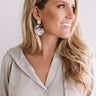 Rockstar Moment Snake Print Earrings In Ivory Image - 1