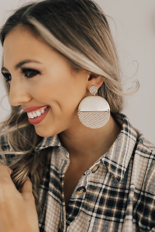 Glam Goals Earrings In Warm Taupe