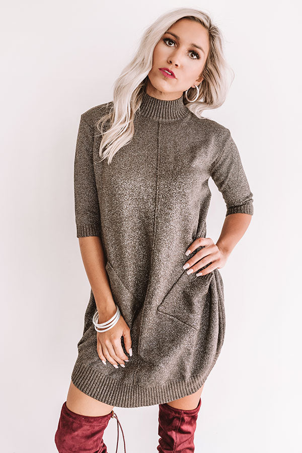 Champagne In The City Tunic Sweater in Grey Image - 2