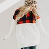 Printed And Posh Fuzzy Pullover in Buffalo Check Image - 1