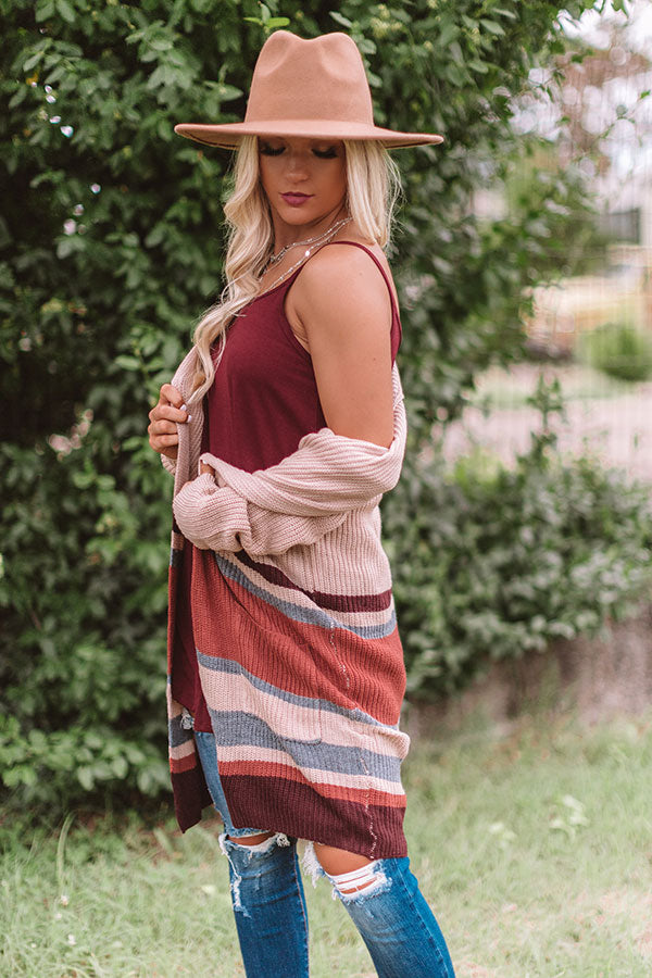 Snowflake Fabulous Stripe Cardigan in Blush Image - 5